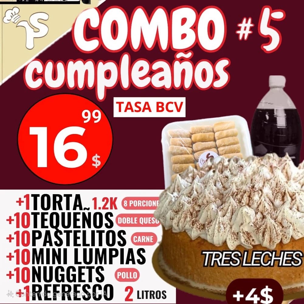 Combo cumpleaños CINCO Torta 13