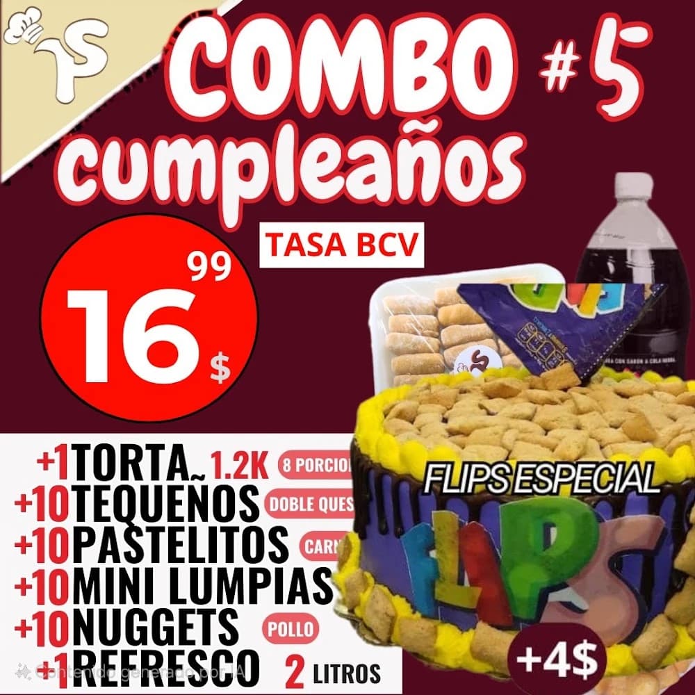 Combo cumpleaños CINCO Torta 14