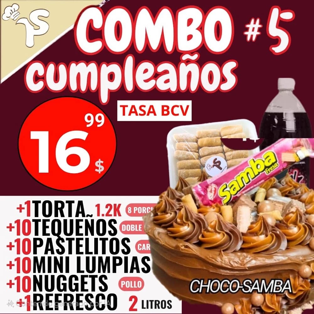 Combo cumpleaños CINCO Torta 12